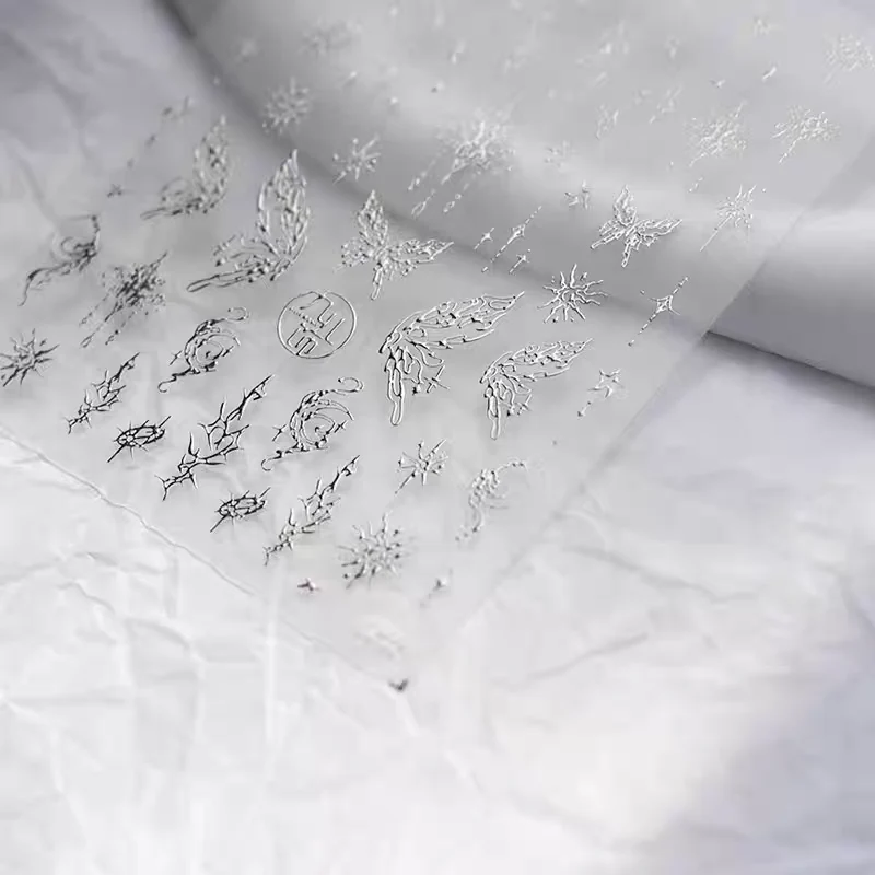 3231(S) - Self-Adhesive Celestial Fairy Nail Stickers (Silver) - Image 2