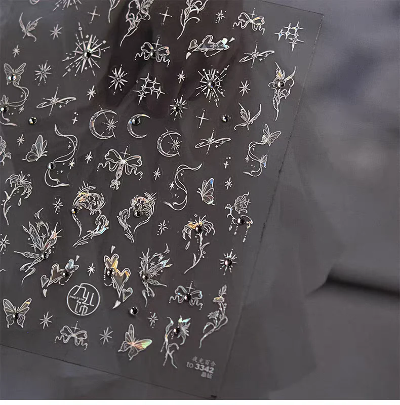 3342 - Self-Adhesive Celestial Nature Holographic Nail Stickers