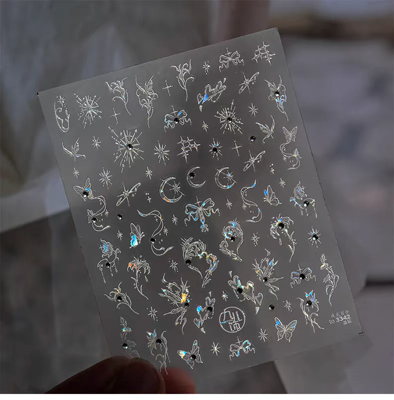 3342 - Self-Adhesive Celestial Nature Holographic Nail Stickers - Image 2