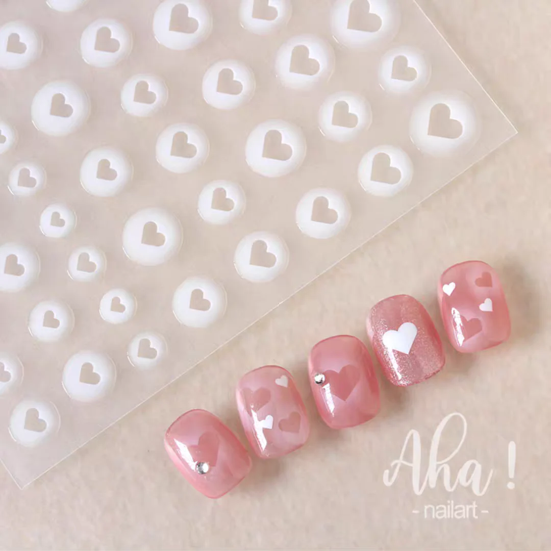 Aha049 - Self-Adhesive Heart Nail Stickers - Image 2