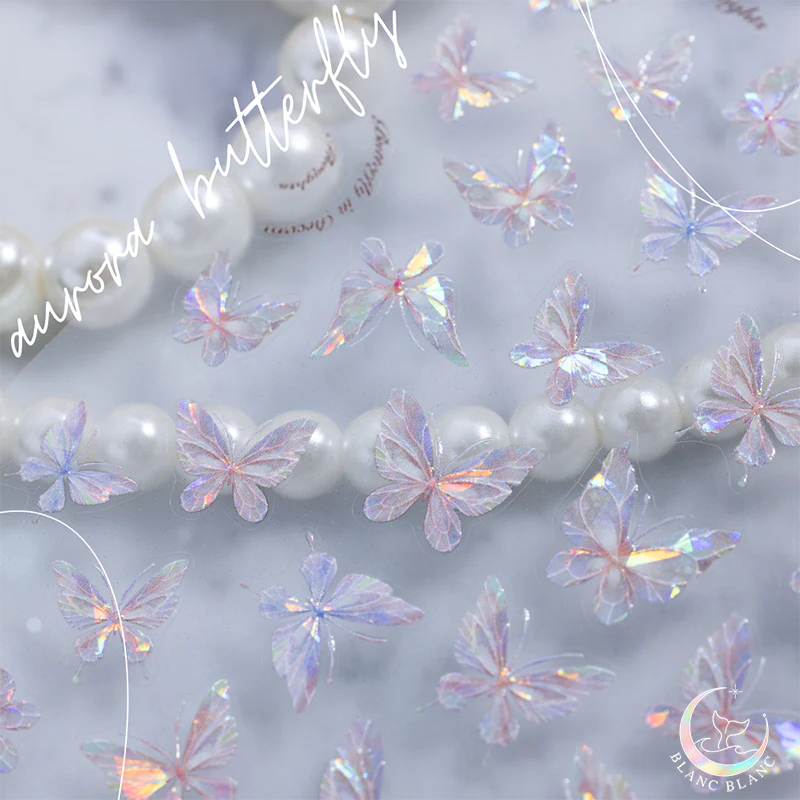 Blanc Blanc - (S459) Aurora Mother of Pearl Butterfly Sticker