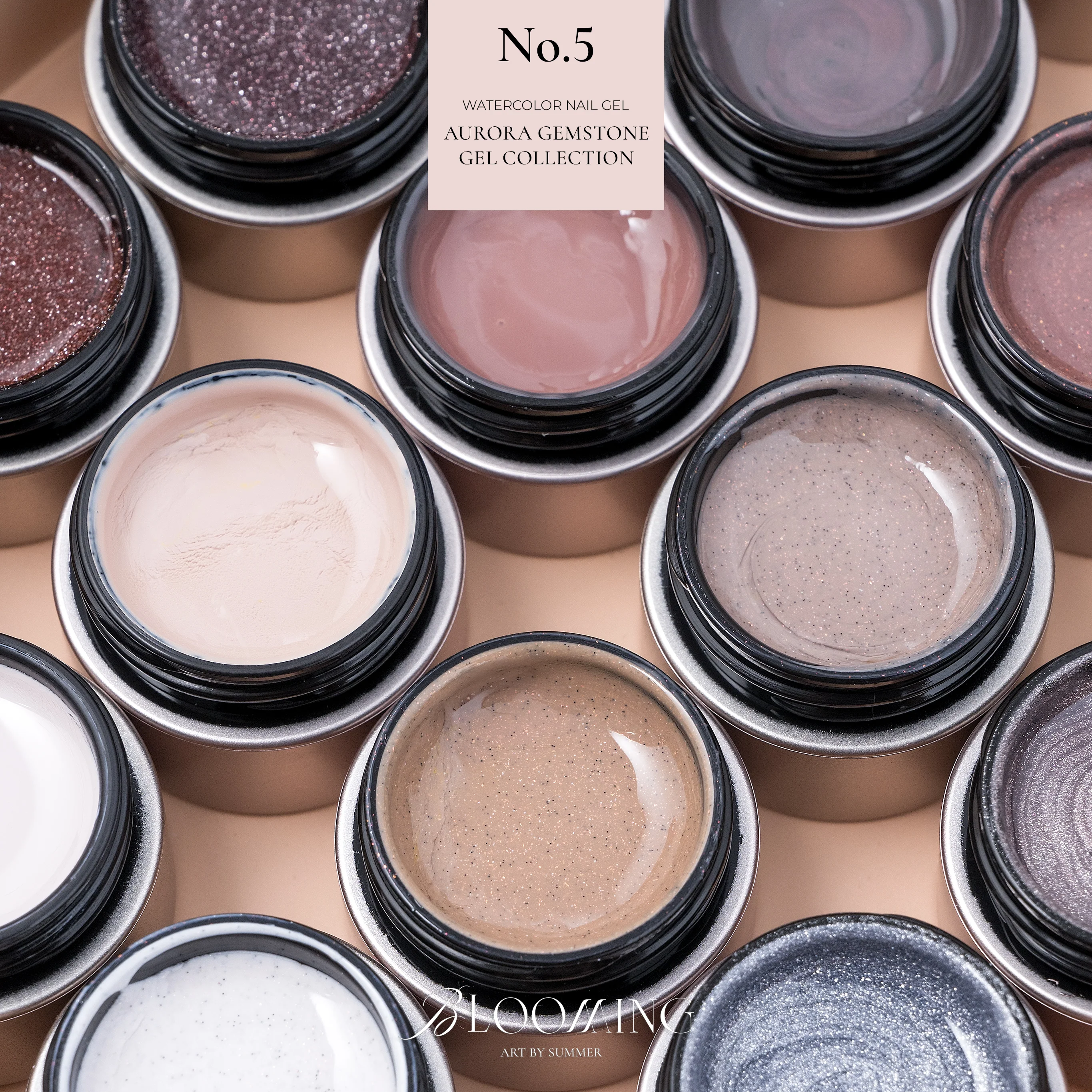 Blooming Nails - No.5 Watercolor Nail Gel Set - Image 4
