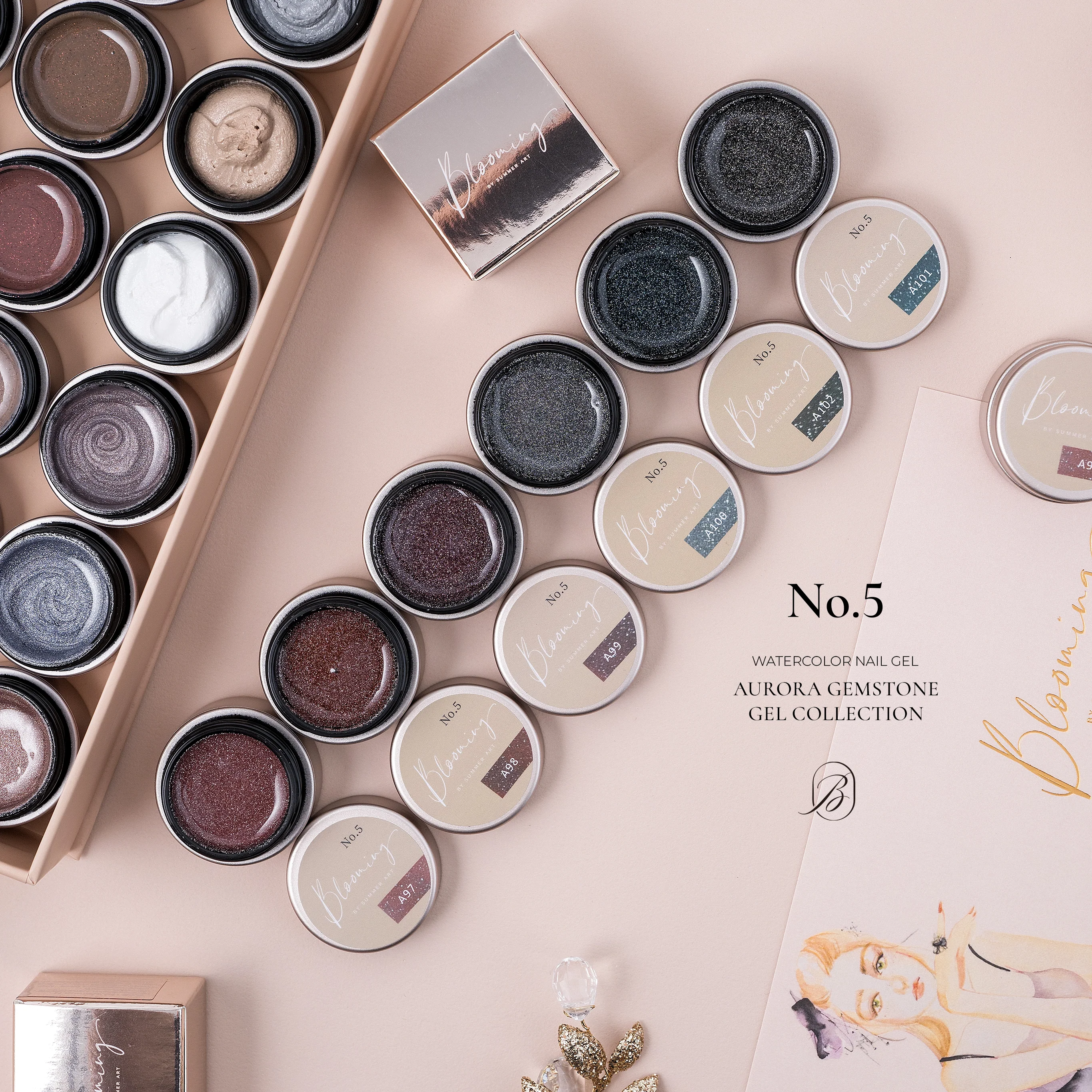 Blooming Nails - No.5 Watercolor Nail Gel Set - Image 5