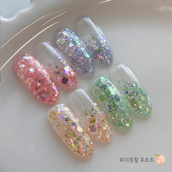 Bonniebee - Peach Fruits Nail Glitter (Strawberry, Grape, Mango, Lime) - Image 3