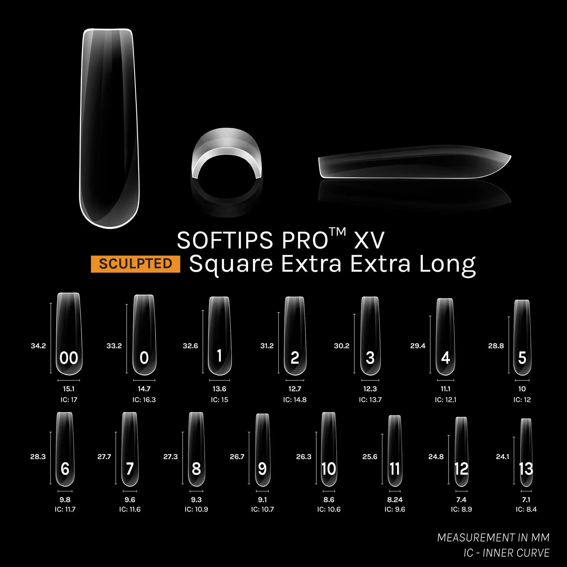 SOFGEL - SOFTIPS PRO XV Sculpted Square Extra Extra Long - 360pcs - Image 2