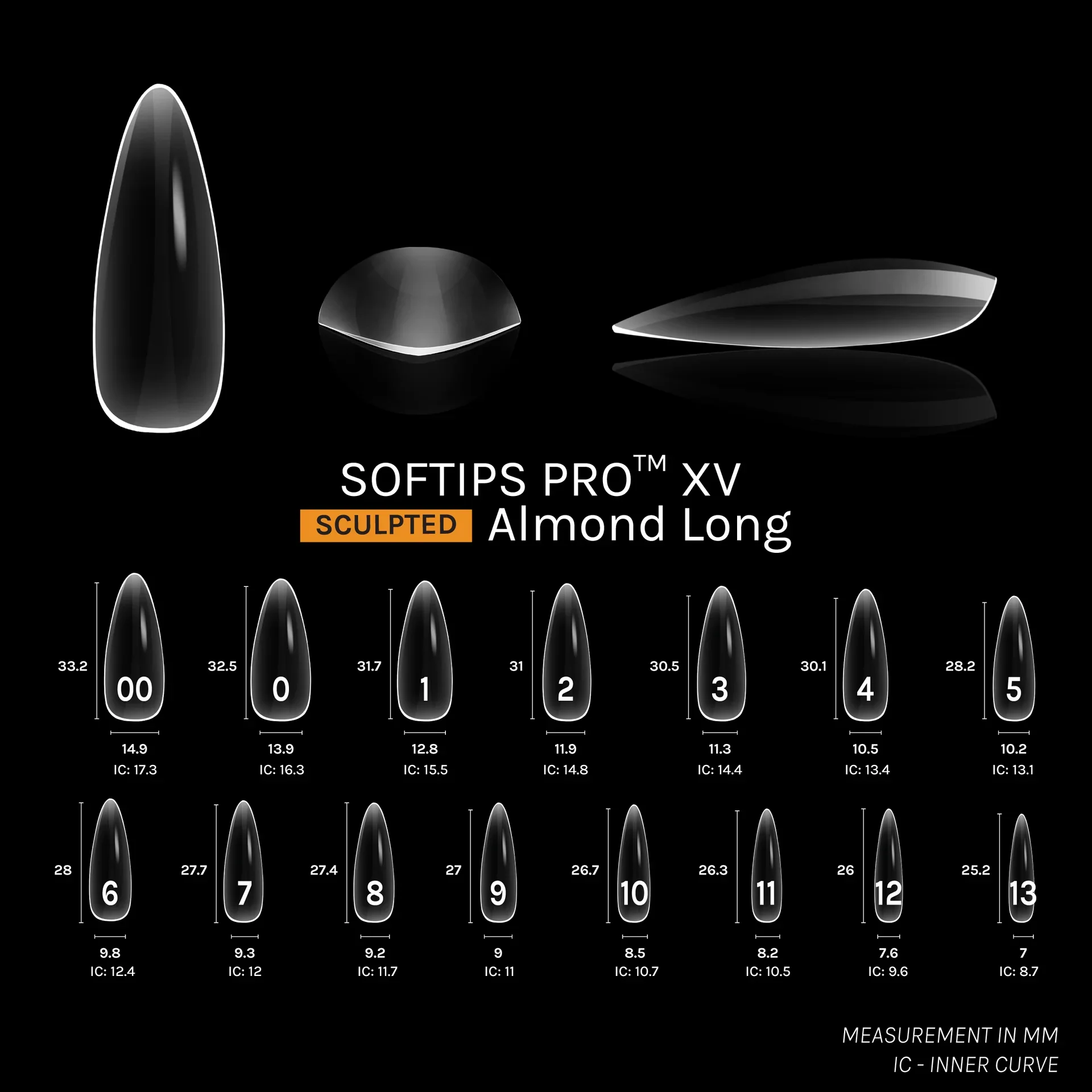 SOFGEL - SOFTIPS PRO XV Sculpted Almond Long - 600pcs - Image 3