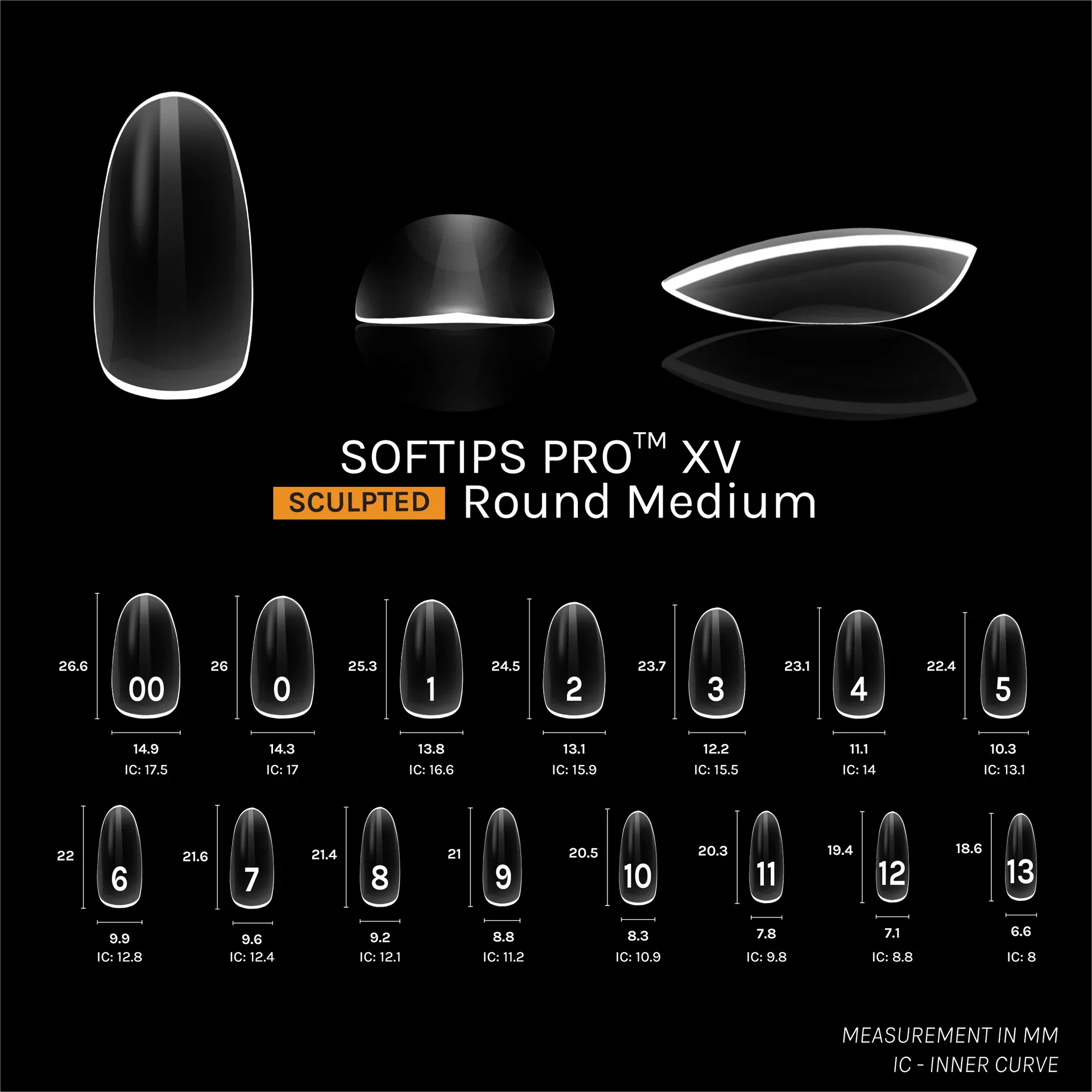SOFGEL - SOFTIPS PRO XV Sculpted Round Medium - 600pcs - Image 3