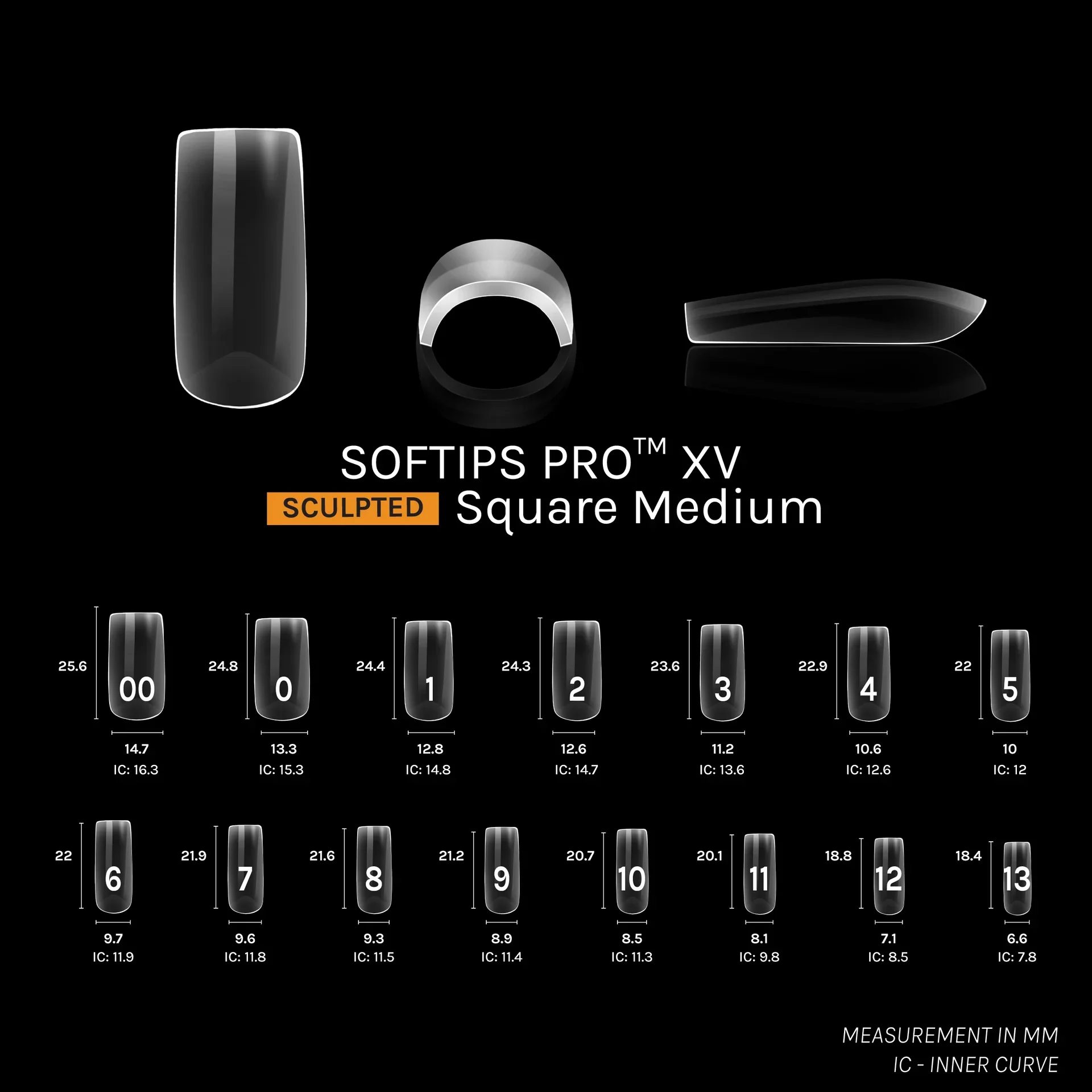 SOFGEL - SOFTIPS PRO XV Sculpted Square Medium - 600pcs - Image 3