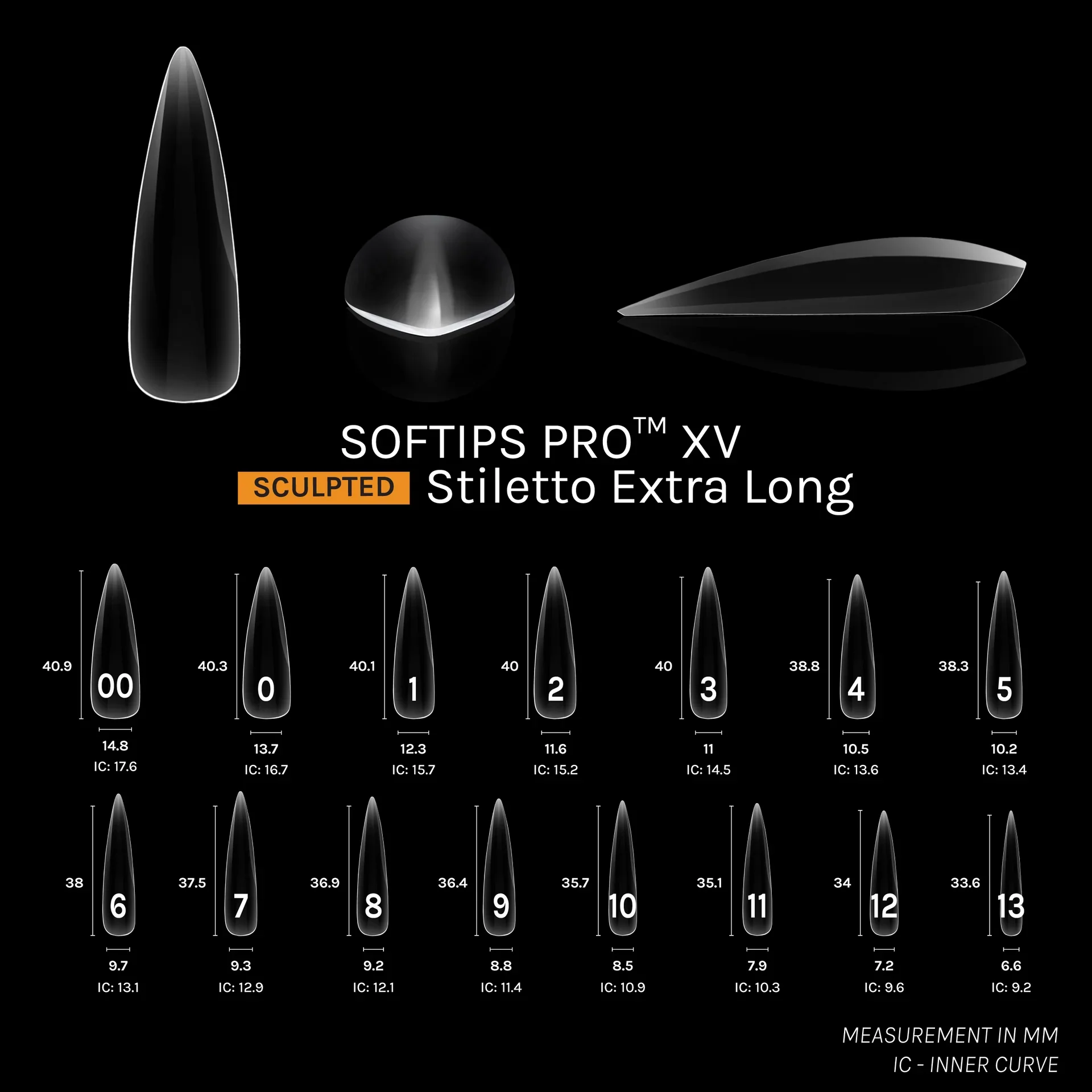 SOFGEL - SOFTIPS PRO XV Sculpted Stiletto Extra Long - 360pcs - Image 2