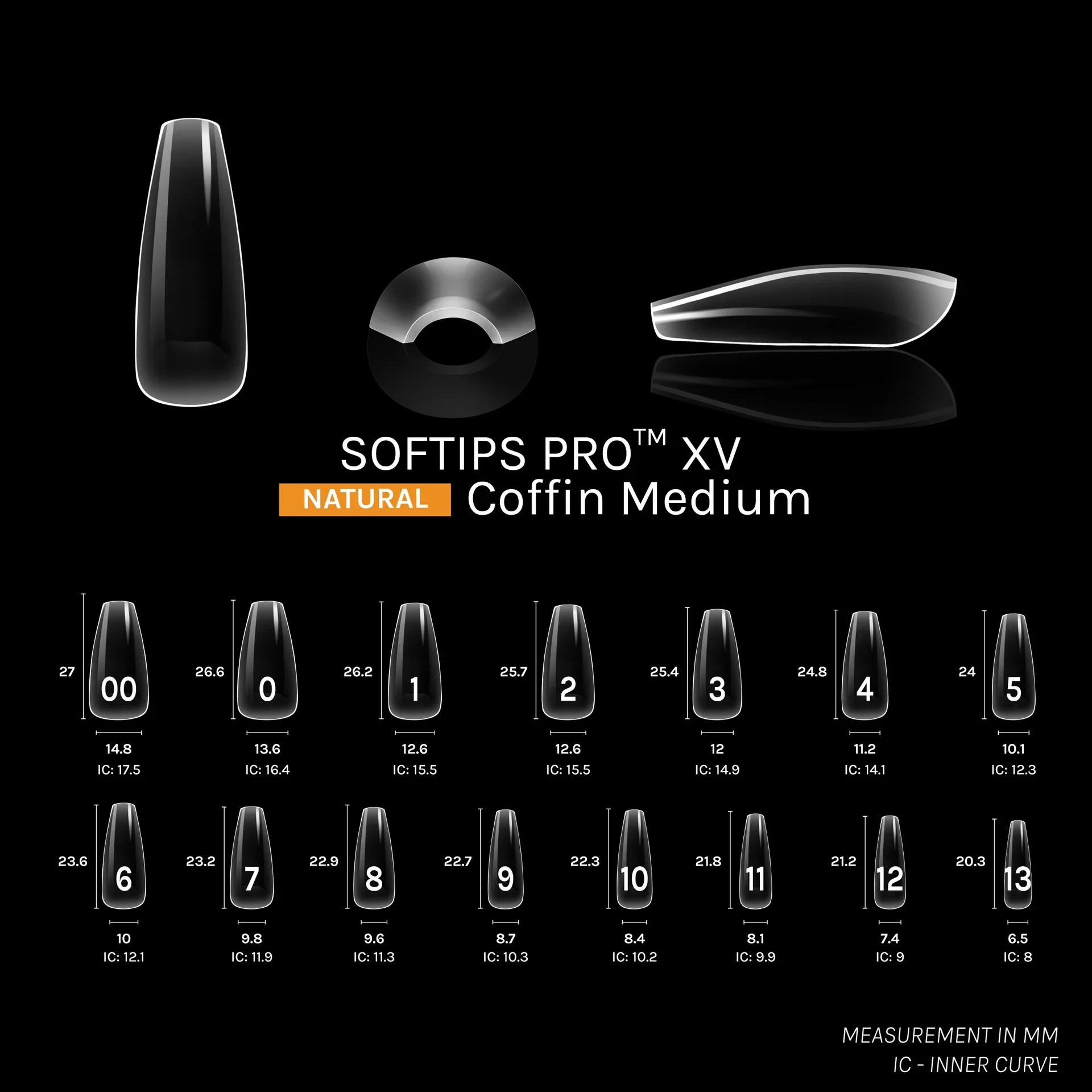 SOFGEL - SOFTIPS PRO XV Natural Coffin Medium - 600pcs - Image 3
