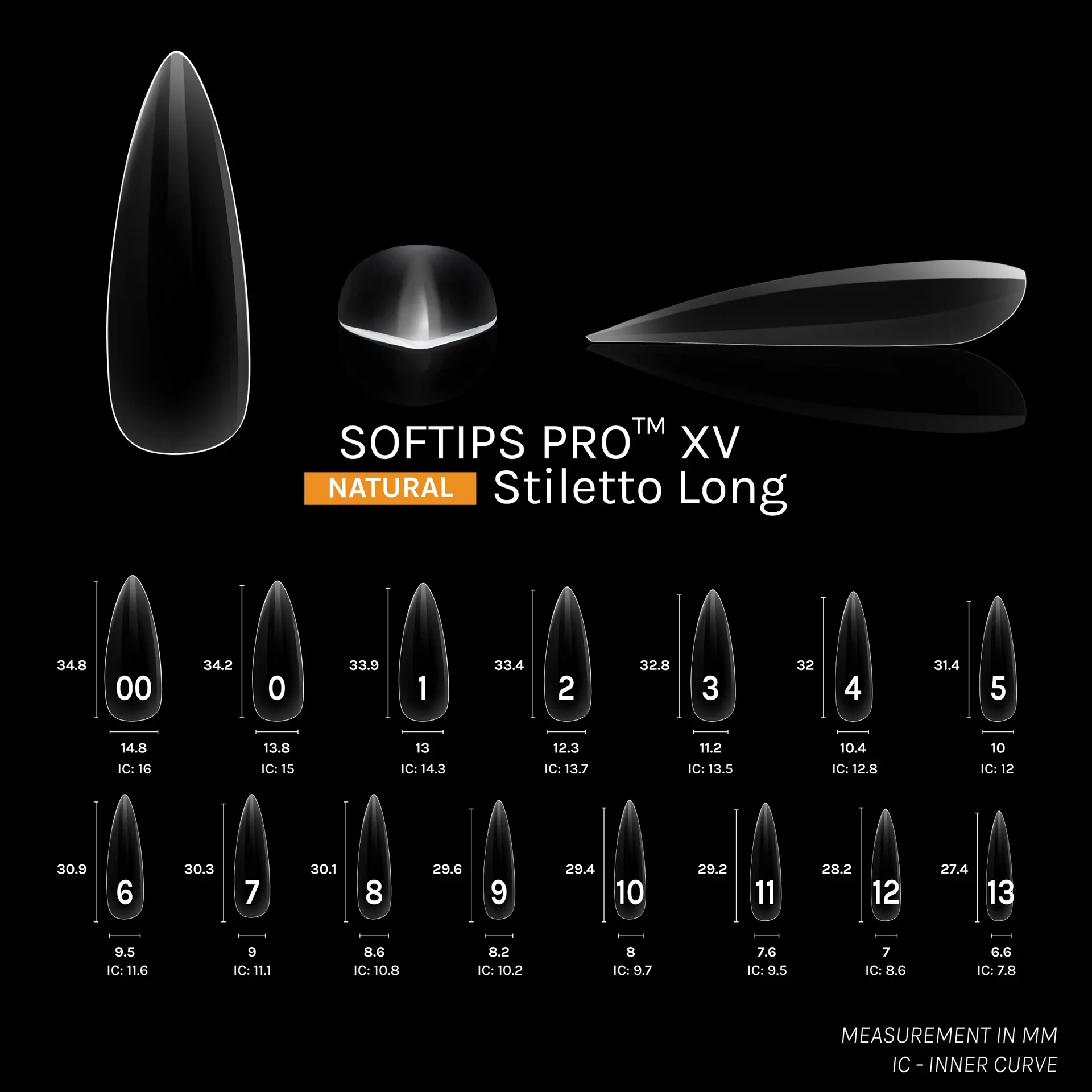 SOFGEL - SOFTIPS PRO XV Natural Stiletto Long - 600pcs - Image 3