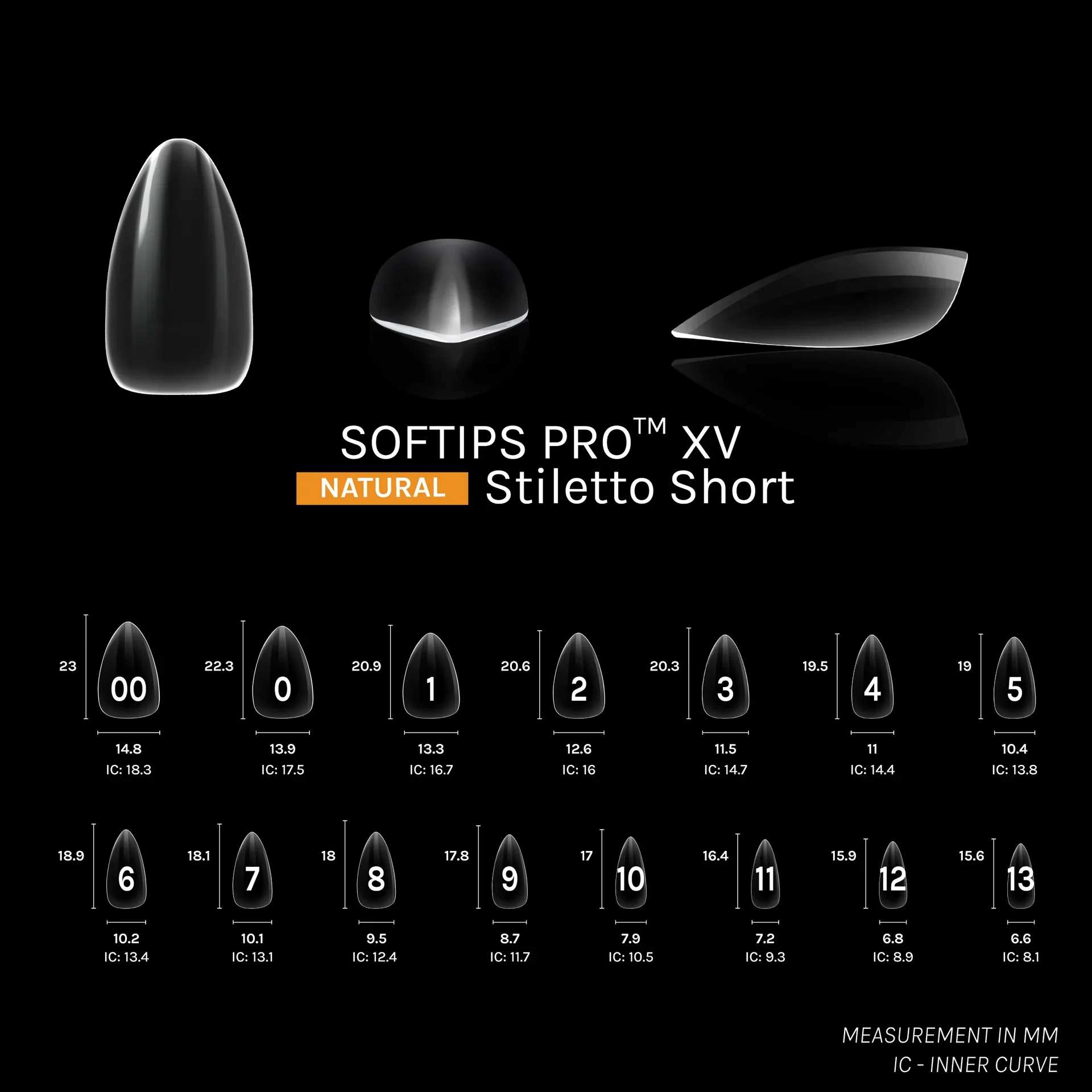 SOFGEL - SOFTIPS PRO XV Natural Stiletto Short - 600pcs - Image 3