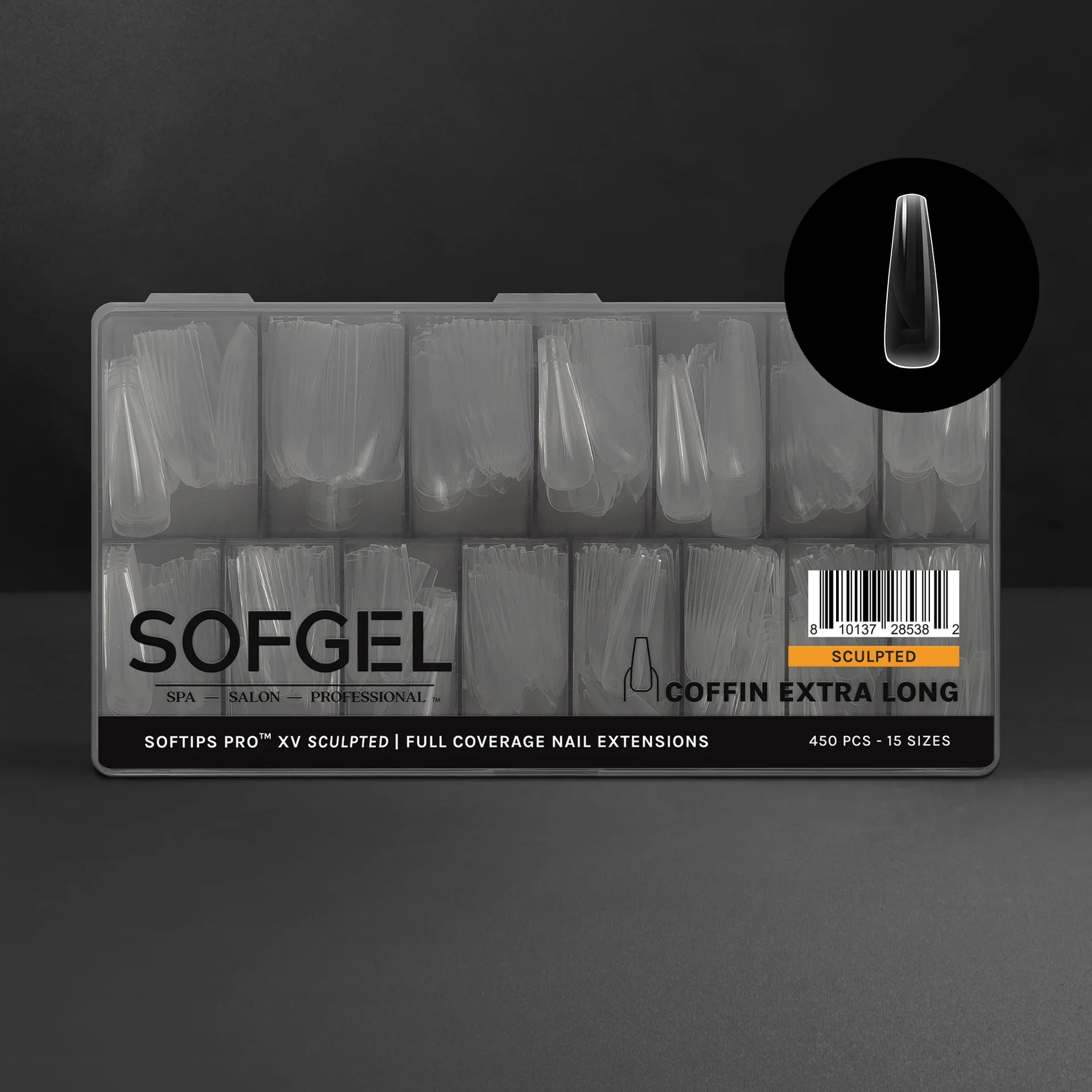 SOFTIPS PRO XV - Sculpted Coffin Extra Long (450pcs) - Image 3